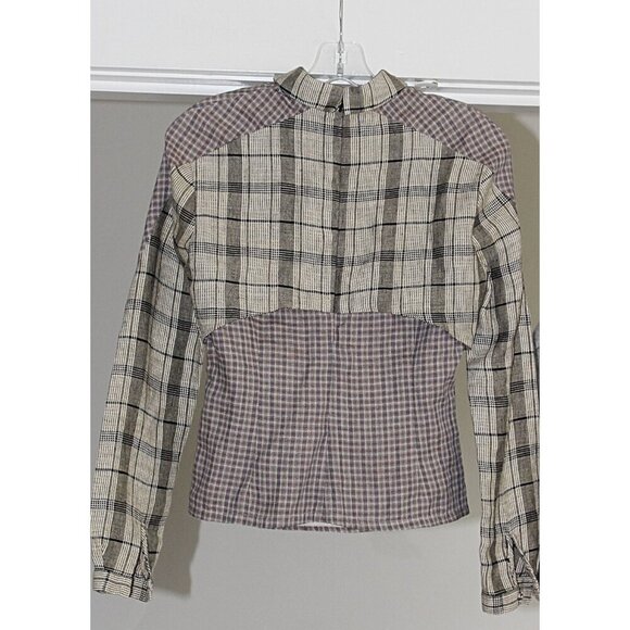 Rodarte x Opening Ceremony - Contrast Plaid Overlay Shirt, size XS - Picture 5 of 9